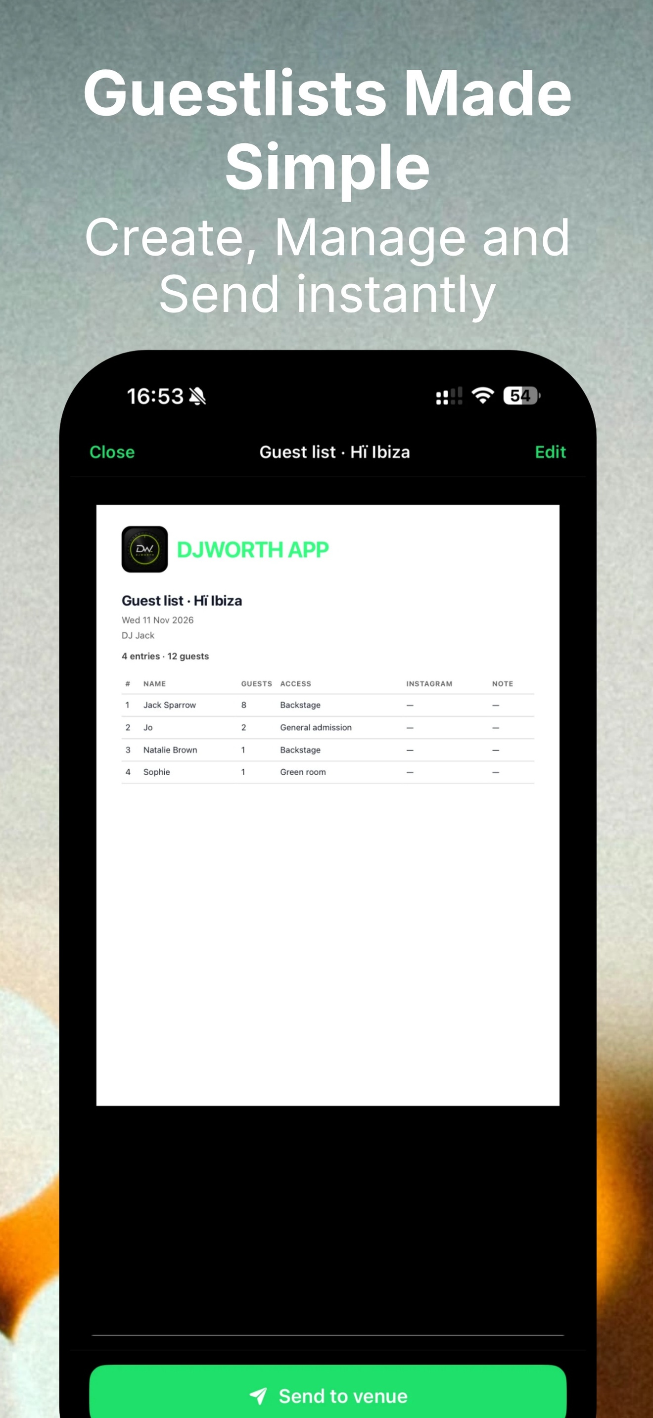 DJWorth venue directory and intel